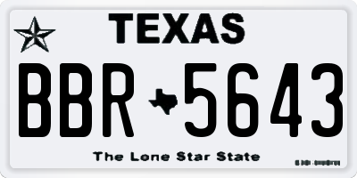 TX license plate BBR5643