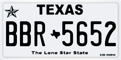 TX license plate BBR5652