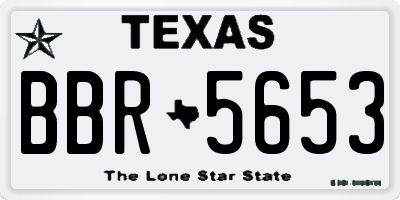 TX license plate BBR5653