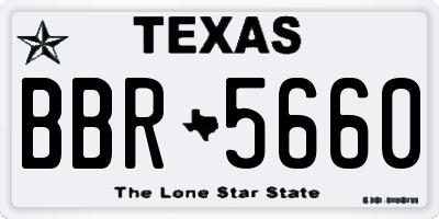 TX license plate BBR5660