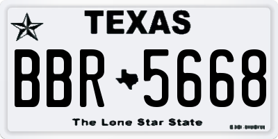 TX license plate BBR5668