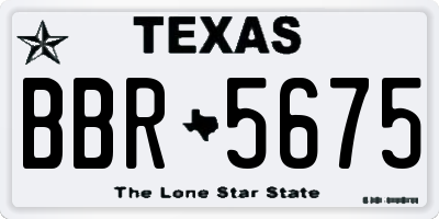 TX license plate BBR5675