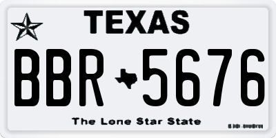 TX license plate BBR5676