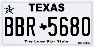 TX license plate BBR5680