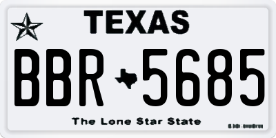 TX license plate BBR5685