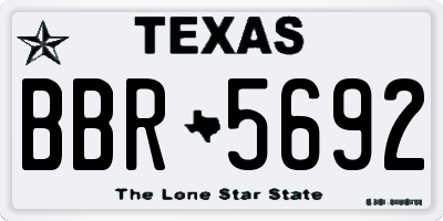 TX license plate BBR5692