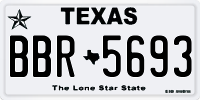 TX license plate BBR5693