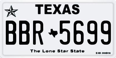 TX license plate BBR5699