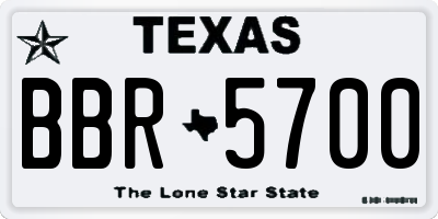 TX license plate BBR5700