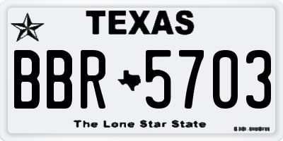 TX license plate BBR5703
