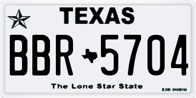 TX license plate BBR5704