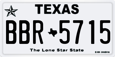 TX license plate BBR5715