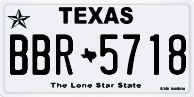 TX license plate BBR5718
