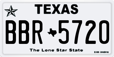 TX license plate BBR5720
