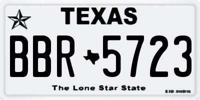 TX license plate BBR5723