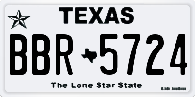 TX license plate BBR5724