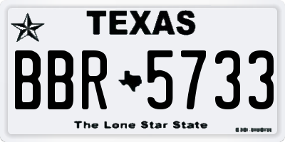 TX license plate BBR5733