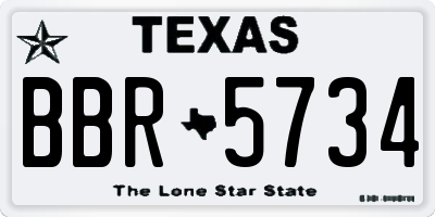 TX license plate BBR5734