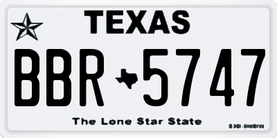 TX license plate BBR5747