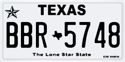 TX license plate BBR5748