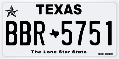 TX license plate BBR5751