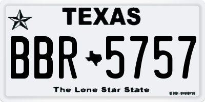 TX license plate BBR5757