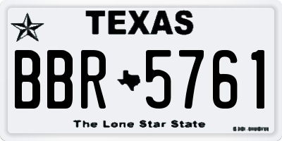 TX license plate BBR5761