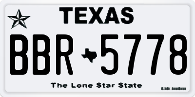 TX license plate BBR5778