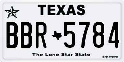 TX license plate BBR5784