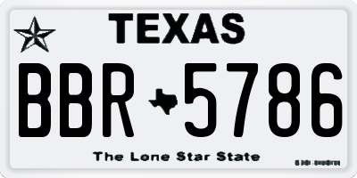 TX license plate BBR5786
