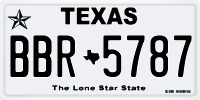 TX license plate BBR5787