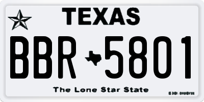 TX license plate BBR5801