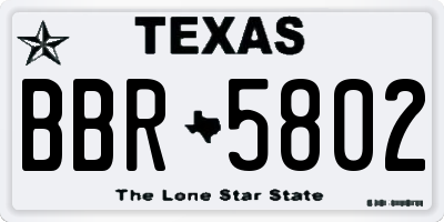TX license plate BBR5802