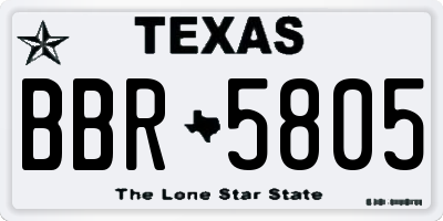 TX license plate BBR5805