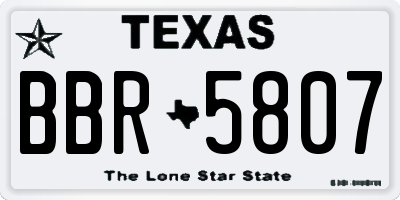 TX license plate BBR5807