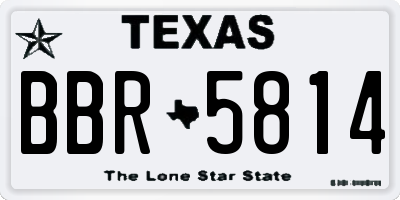 TX license plate BBR5814