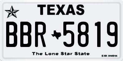 TX license plate BBR5819