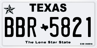TX license plate BBR5821