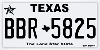 TX license plate BBR5825