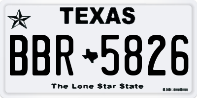 TX license plate BBR5826