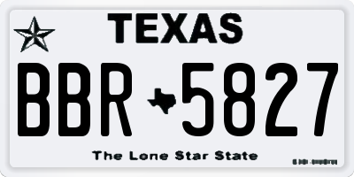 TX license plate BBR5827