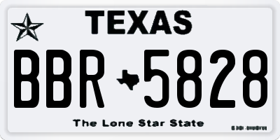 TX license plate BBR5828