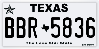 TX license plate BBR5836