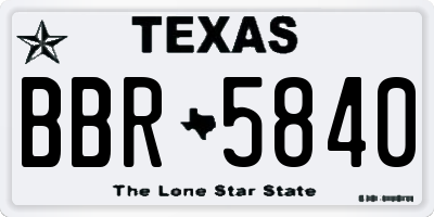 TX license plate BBR5840