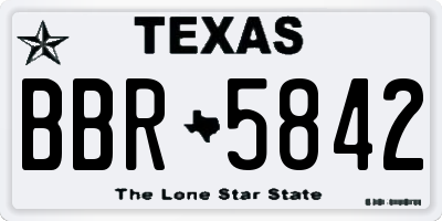 TX license plate BBR5842
