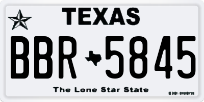 TX license plate BBR5845