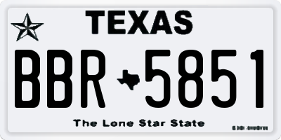 TX license plate BBR5851