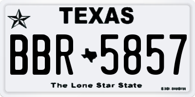 TX license plate BBR5857