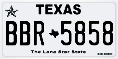 TX license plate BBR5858
