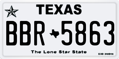 TX license plate BBR5863